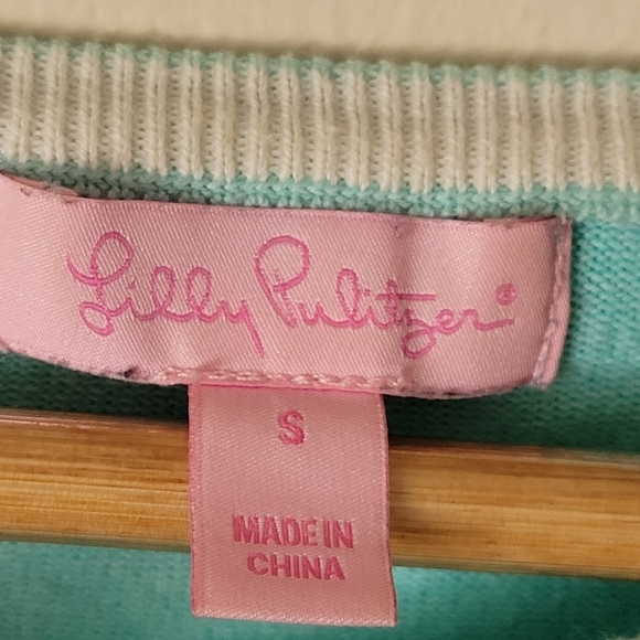 Lilly Pulitzer Maria Boatneck Sweater Blue Striped Small S - Picture 6 of 8